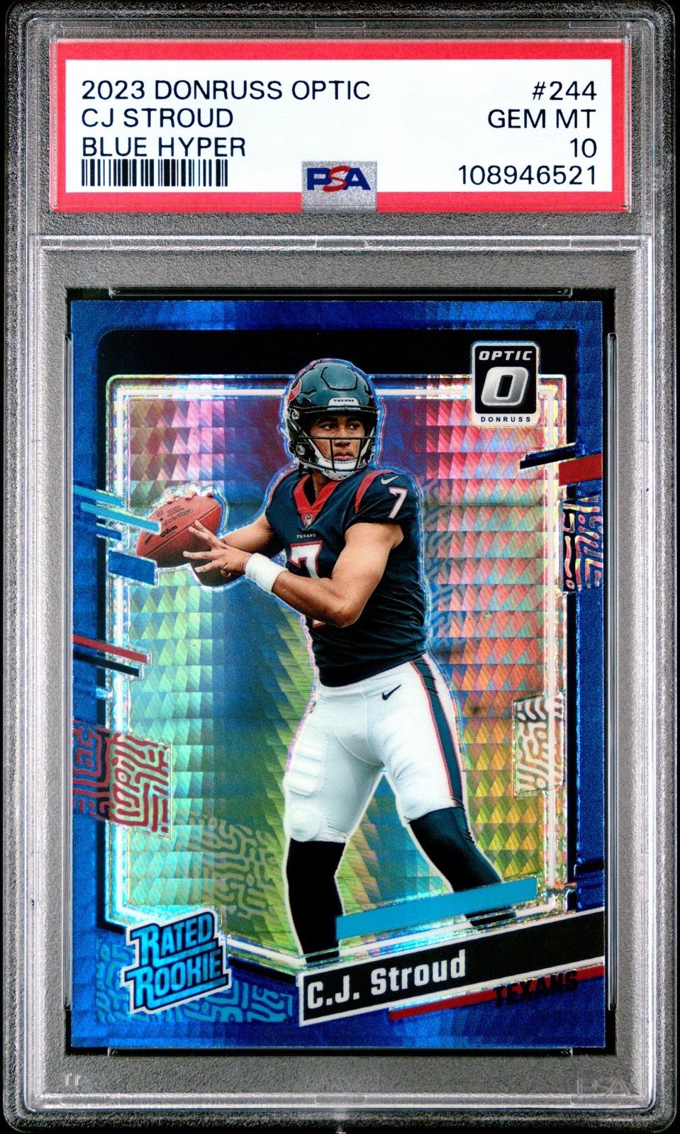 2023 PANINI DONRUSS OPTIC BLUE HYPER #244 CJ STROUD PSA 10