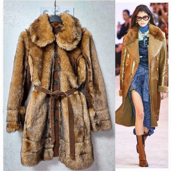 Women & Other Stories Coat Brown Faux Fur 38 / M /