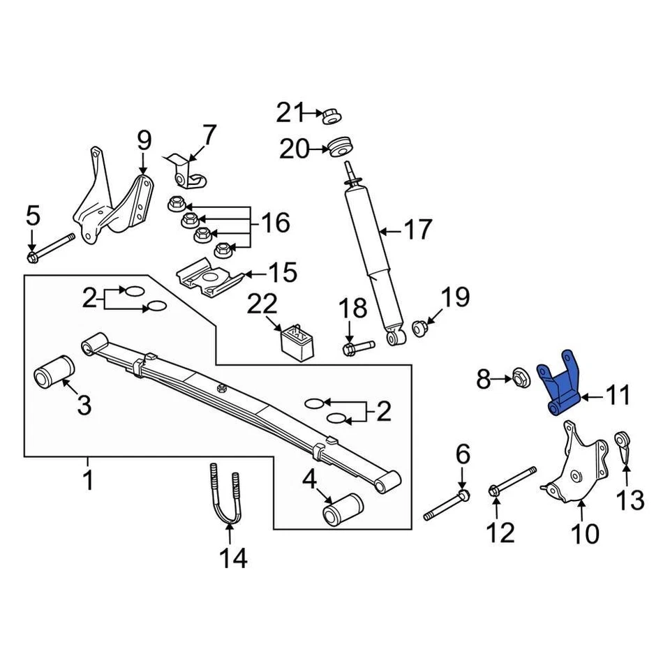 For Ford E-350 Super Duty 1999-2025 Ford EOTZ5776A Rear Leaf Spring Shackle Foto 3 de 3