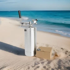 128oz (1 Gallon) Stainless Steel Pressurized Beer Mini Keg with Regulator & CO2