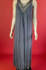 BACI made in Italy cement V Neck crochet S/M Soles by warren Maxi dress NWT #H