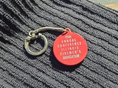 VTG Rare 1965 Keychain 75th Annual Conference Illinois Firemen's Association