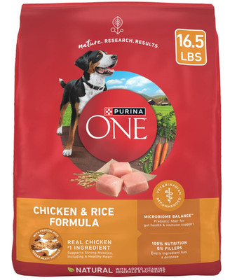 Purina ONE Chicken and Rice Formula Dry Dog Food - 16.5 lb. Bag