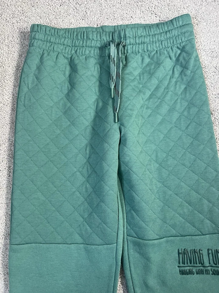 Pantalones de chándal H&M para niños verdes cómodos pantalones de chándal salón talla 6X cordón Foto 4 de 4
