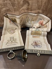 Vintage Dienstbotenglocke Gobelin Glockenband Klingelzug handgestickt