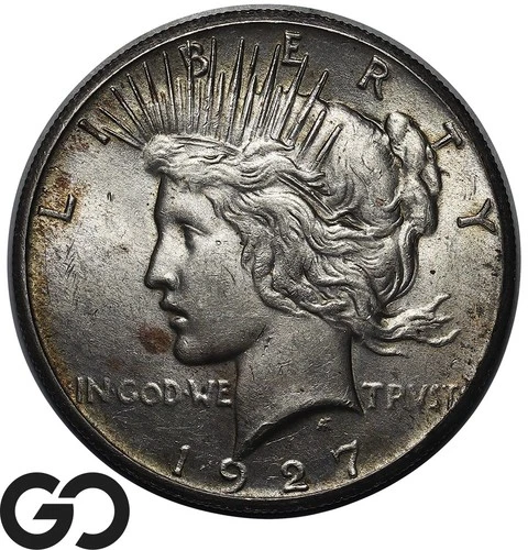 1927 Peace Dollar, Album Toner, Gem BU++