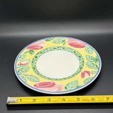 Villeroy & Boch A Rose Bread & Butter Plate 7" Pink Roses Inner Green Scrolls