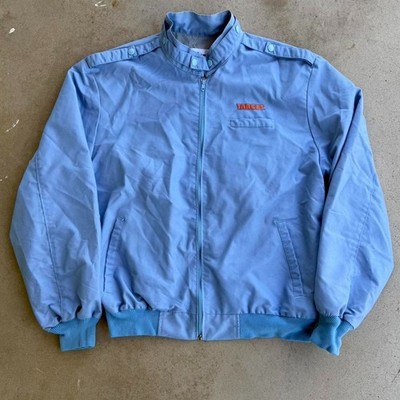 VINTAGE 1980s BLUE TARGET ZIP UP WORK BOMBER JACKET LARGE 80s WORKWEAR USA