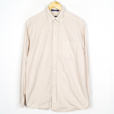 GANT Vista Poplin Men's Shirt Size L Casual Fit Beige Pocket Cotton