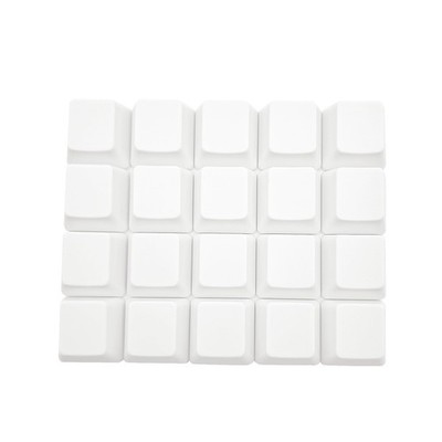 OEM Profile White Blank Keycaps PBT Material 1U R4 Keycap MX Switches 20PCS