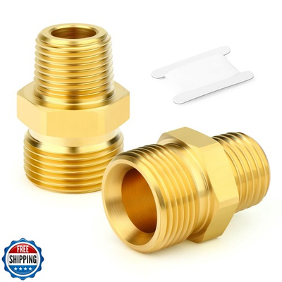 #ad GASHER 2Pcs Brass M22 Pressure Washer FittingM22 14mm Male x 3 8quot;NPT Male Th... $20.00