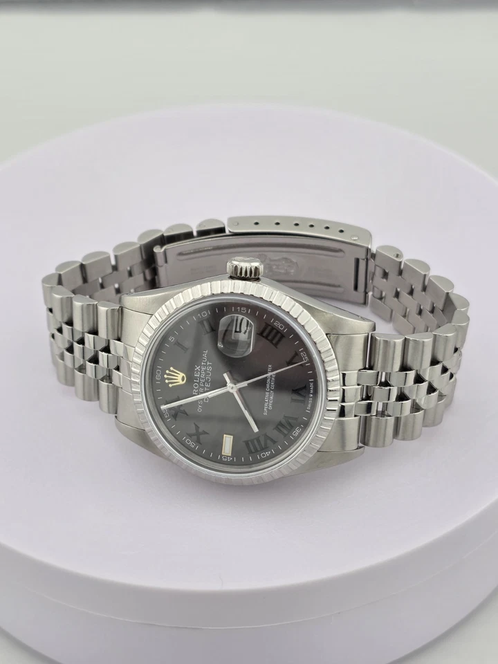 Relógio Masculino Rolex Datejust Prata - Mostrador Wimbledon - Pulseira Jubileu - Imagem 2 de 4