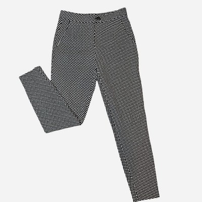 BOUTIQUE MOSCHINO BLACK WHITE GEOMETRIC STRAIGHT LEG DRESS PANTS LUXURY LOOK W 4