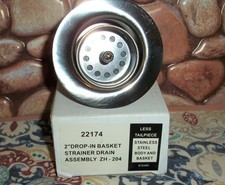 Moen 22174 Chrome 2" Drop In Basket Strainer With Drain Assembly NEW ZH - 204