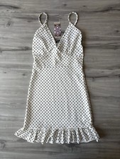 Boohoo Night Mini Body Con Dress Women’s Sz 4 Stretch Ruffle Hem Strappy Club