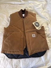 New - Vintage Deadstock Carhartt - USA -Tags - FLAW - Fraying - Duck Brown Vest