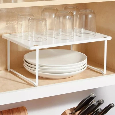 Metal Cabinet Shelf White - Brightroom: Kitchen Organizer, Shelf Riser, Iron, 15