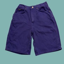 Vintage 90's CHIC High Rise 100 Cotton Blue/Purple Bermuda Shorts Women's Sz 25