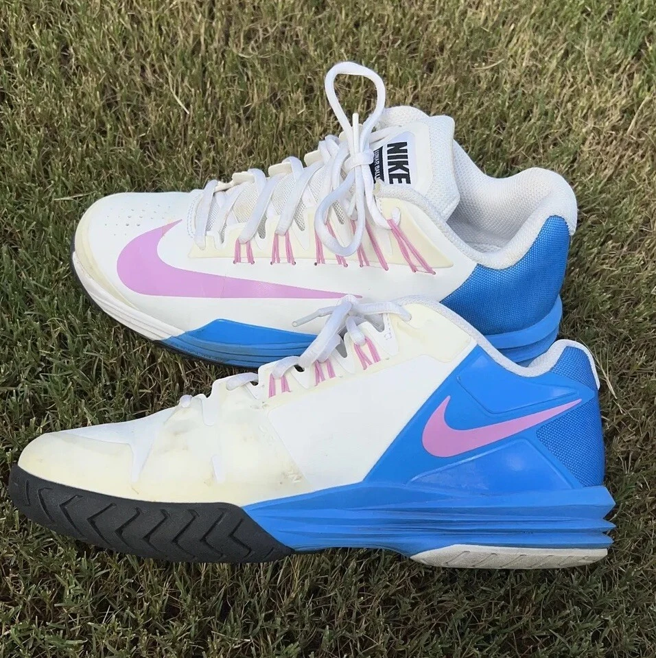 Nike Lunar Ballistec Tennis Shoes White Magenta Blue Size 7 | eBay