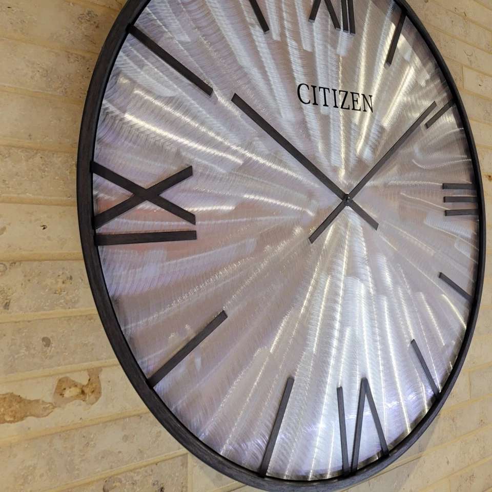 Galería de relojes Citizen 24 pulgadas Reloj de Pared Metal Industrial Profundo X 2" Foto 3 de 3