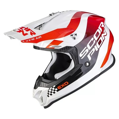 Scorpion VX-16 Air Soul Crosshelm Endurohelm Motorrad white red Size S - NEU