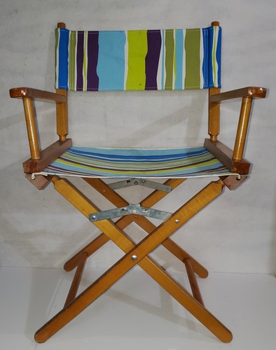 Vintage-Gold Medal Inc Commander-Chair Directors Folding Chair Multicolor Canvas - Picture 4 of 6