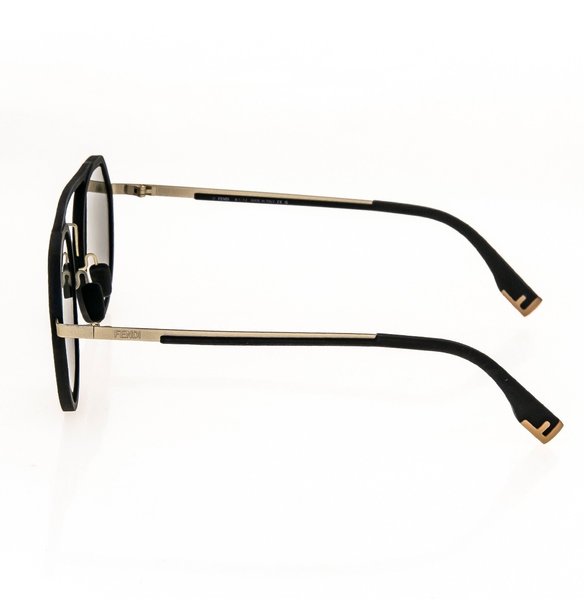 FENDI LIGHT 40040 Black Gold FF Mirror Print Round Metal FENDI LIGHT 40040 Black Gold FF Mirror Print Round Metal