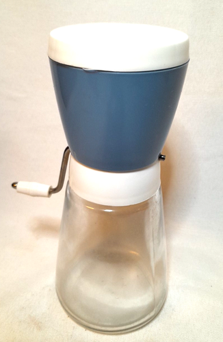 Vintage 1950's GEMCO Housewares Nut Grinder Slate Blue/White - Excellent- USA!
