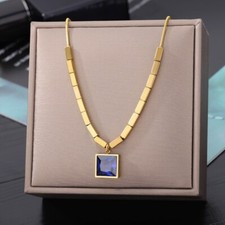 Stainless Steel Gold Chain Choker Necklace With Pendant For Women Wedding