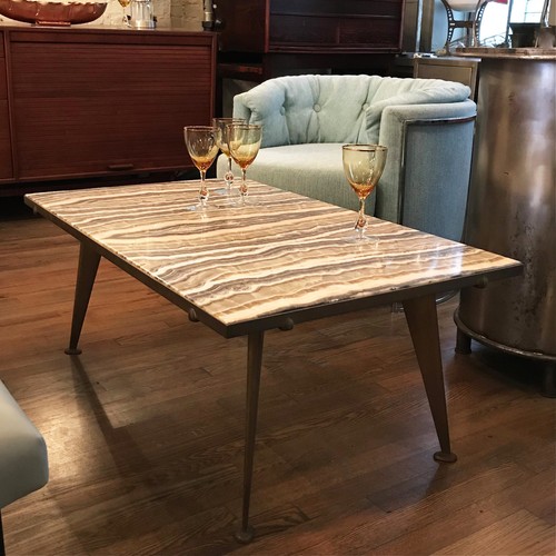 Rare Mid Century Quartz and Bronze Coffee Table by Richard Blow for Montici - Picture 4 of 12