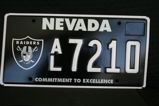 Nevada License Plate Las Vegas Raiders NFL Football Authentic Vehicle Tag | eBay