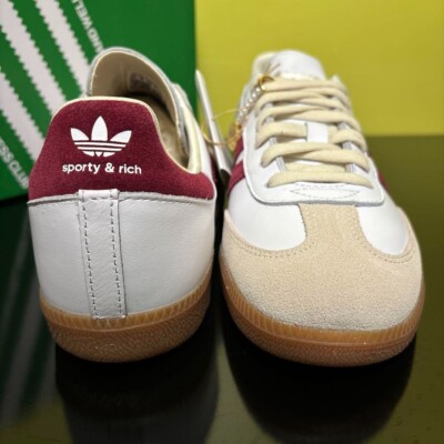 adidas Sporty & Rich Samba OG White Burgundy IF5660 US 8.5 adidas Sporty & Rich Samba OG White Burgundy IF5660 US 8.5