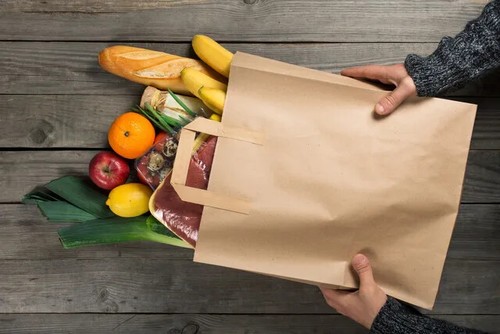 Papiertüten mit Griffen braun Größe S/M/L/XL Mitnehmen Lebensmittelbeutel SOS-Taschen - Bild 4 von 17