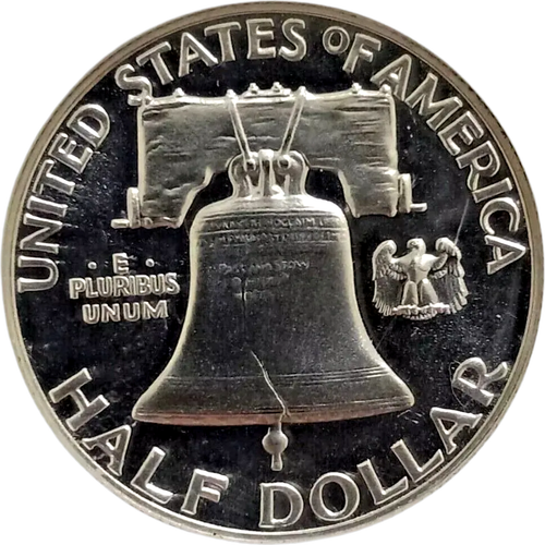 Medio dólar Franklin 1955 - prueba de gemas++ camafeo - 90 % plata #H908 - Imagen 2 de 5