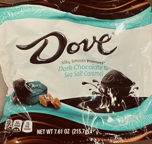 Dove Dark Chocolate & Sea Salt Caramel Smooth Promises Candy Bag 7.61 Oz 2 PACK - Picture 2 of 3