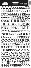 Crafts Doodlebug My Type Alphabet Capitals Small Numbers Stickers Beetle Black