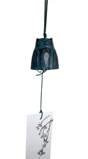 JapanBargain Japanese Cast Iron Owl Shaped Wind Chimes Made in Japan 4935