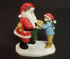 Holiday Time Santas Workbenh Christmas Village Santa Giving Boy Puppy Present
