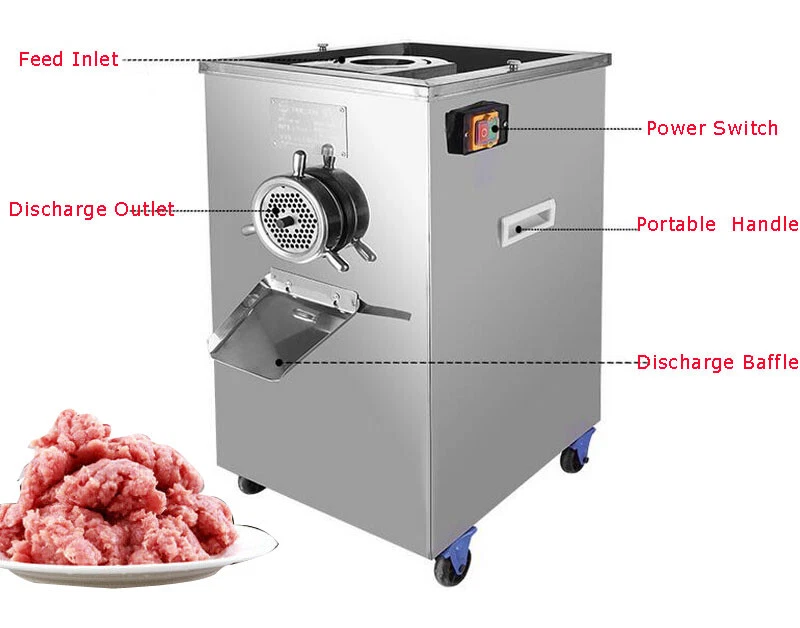 INTBUYING® Electric Meat Grinder 220V Full Stainless Meat Crusher Movable  USA