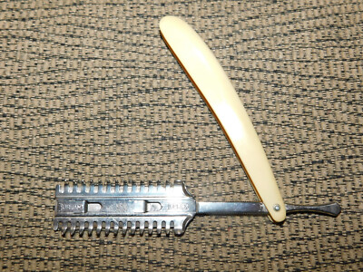 Antique Vintage DURHAM DUPLEX Razor White Handle