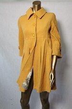 Mustard Yellow Ladies Wool Mix Jacket (size M) 3/4 Length Sleeves By Louche