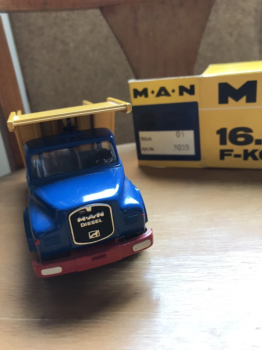 Camion Plateau Conrad 1/50 - MAN L2000 Bleu Gris - ZC1319 - Comme Neuf