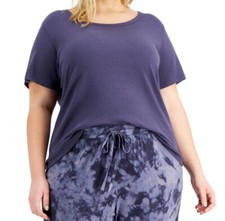 Jenni Plus Size Ribbed Sleep T-Shirt, Nairobi Dusk, 2X, 22.50