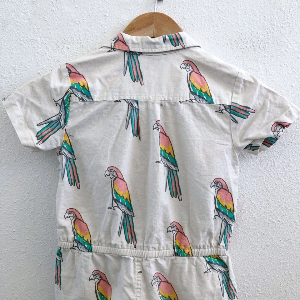 TEA COLLECTION Linen/ Cotton Blend Zipped Romper Size 5 - Image 3 of 4