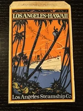 LOS ANGELES + HAWAII LA STEAMSHIP CO MENU 1921