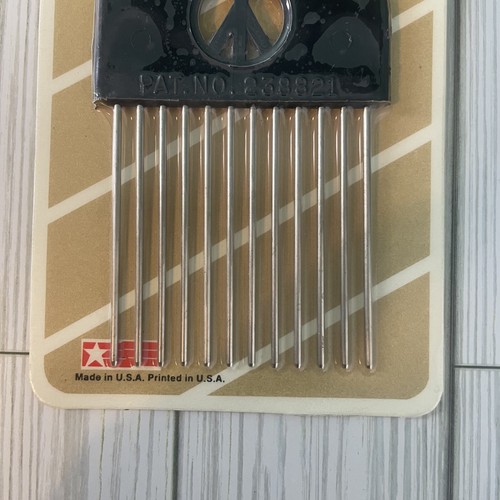 Retro Antonio's Styling Pik Peine Afro Hair Pick Black Power Handle Peace Sign - Picture 3 of 5