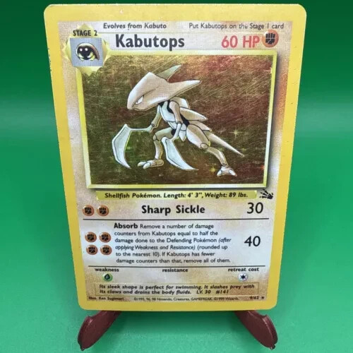 Pokemon Kabutops 9/62 WotC Fossil Holo Rare MP