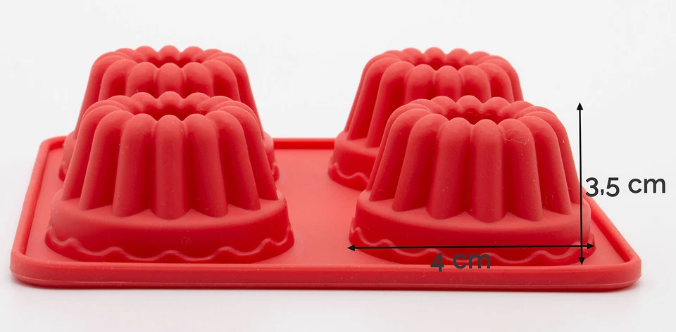 3er Set Mini Gugelhupfformen aus Silikon Silikonform Silikon Backform  - Bild 4 von 4