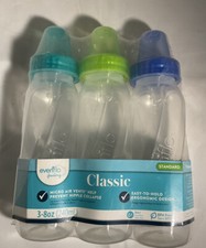 Evenflo Classic 8 Oz. Standard Baby Bottles Pack Of 3 BPA Free New In Package