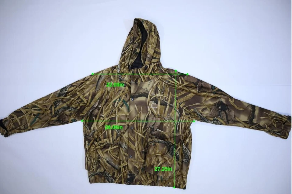 Ducks Unlimited Wetlands Camouflage Full ZIp Hooded Hunting Jacket Mens XL Foto 2 de 4